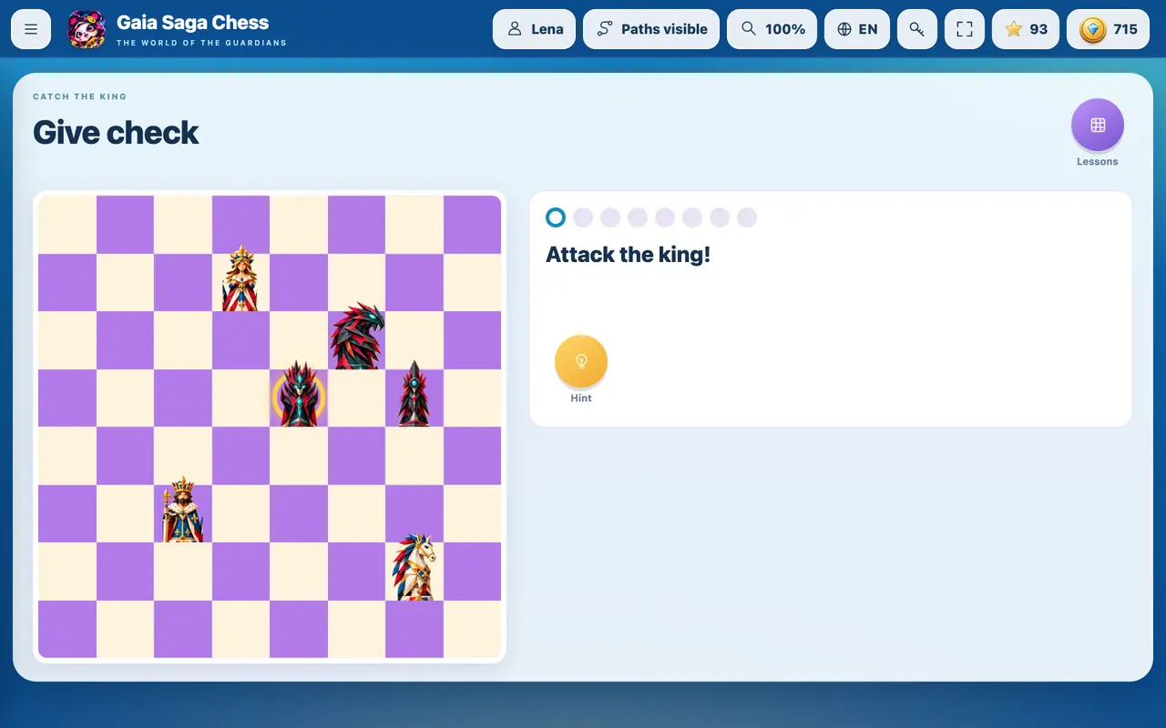Give check: attack the king.
