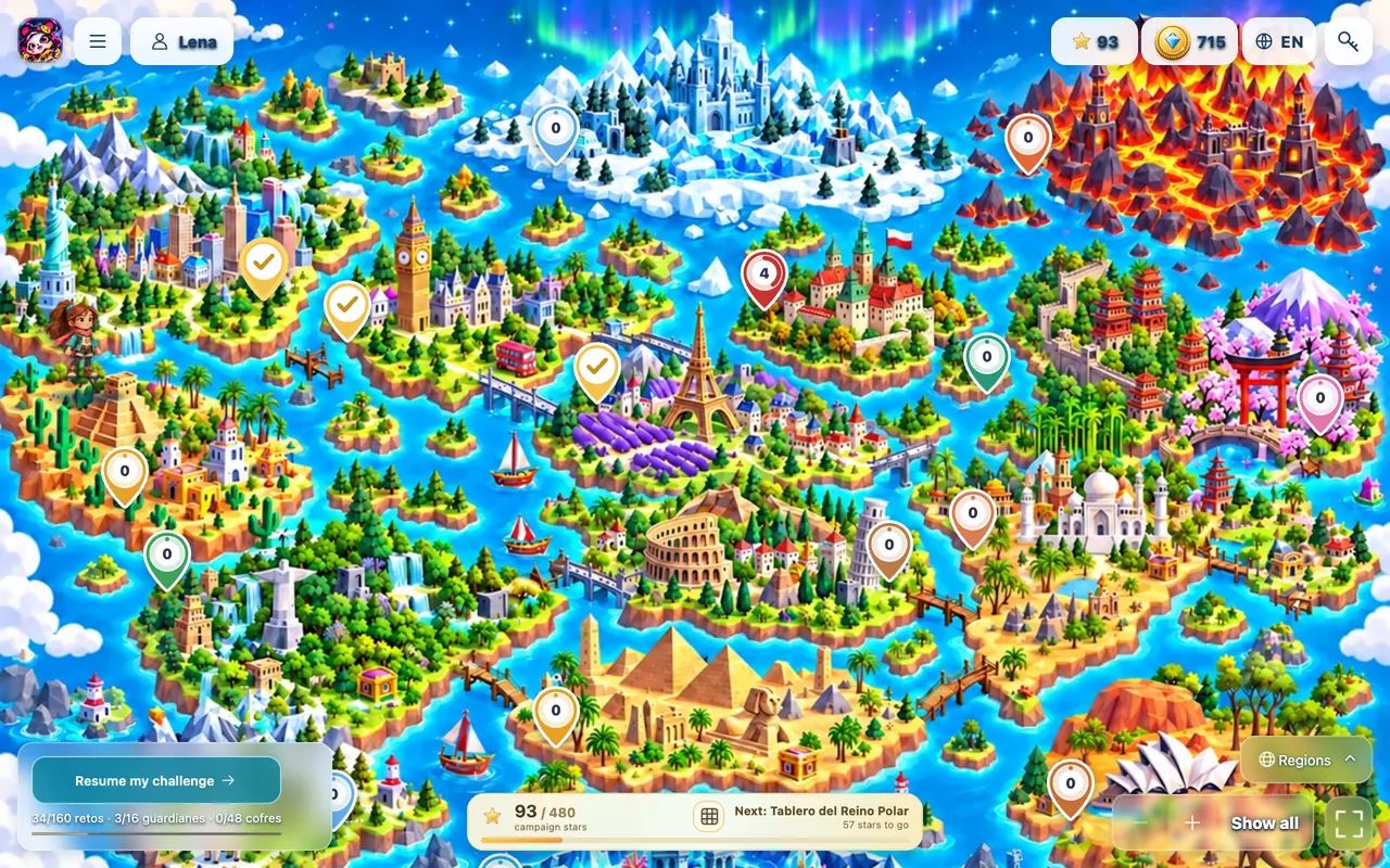 The world map: 16 regions to rescue.