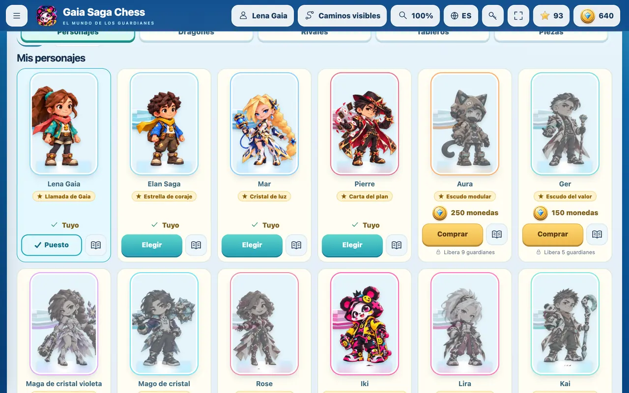 12 personajes, cada uno con su poder.
