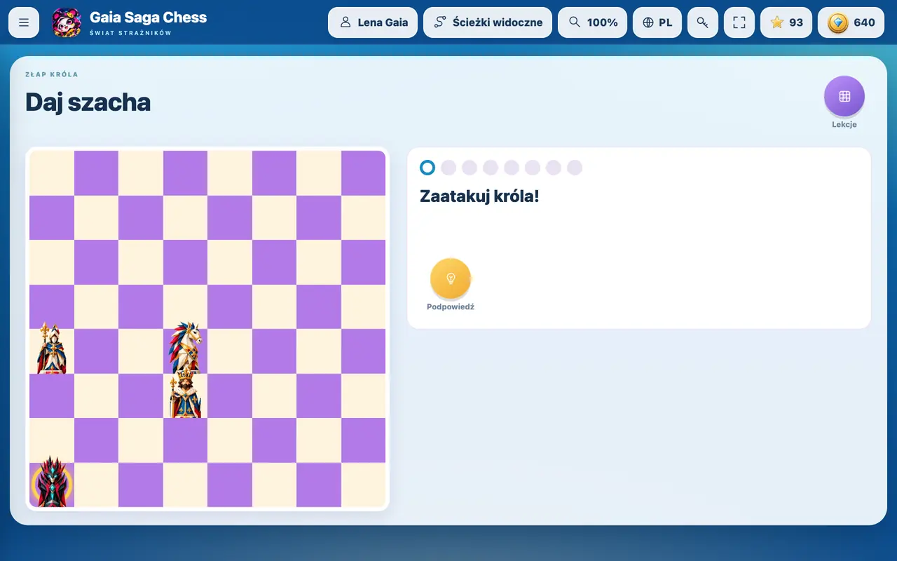 Daj szacha: zaatakuj króla.